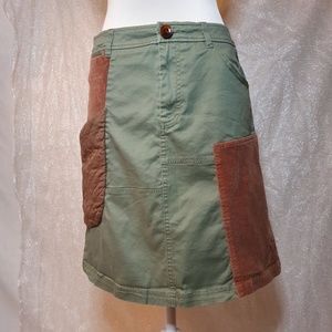 ANTHROPOLOGIE Meadow Rue Skirt Green Brown